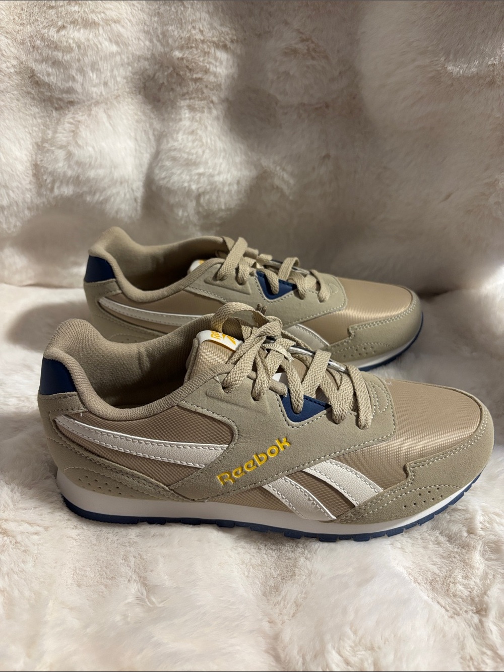Reebok Kids Tan Sneakers with Navy Accents